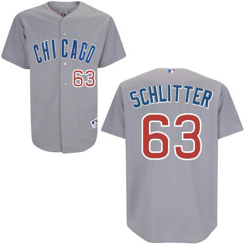 Brian Schlitter #63 MLB Jersey-Chicago Cubs Men's Authentic Road Gray Baseball Jersey